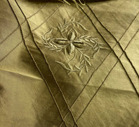NEW! SALE! Miss Kiley 100% Silk Dupioni Diamond Fabric - Velvet Floral Embroidered Gold - Fancy Styles Fabric Pierre Frey Lee Jofa Brunschwig & Fils