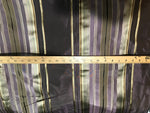 NEW Lady Sarah Designer 100% Silk Taffeta Dupioni Stripes Fabric - Purple Gold 55” Wide - Fancy Styles Fabric Pierre Frey Lee Jofa Brunschwig & Fils