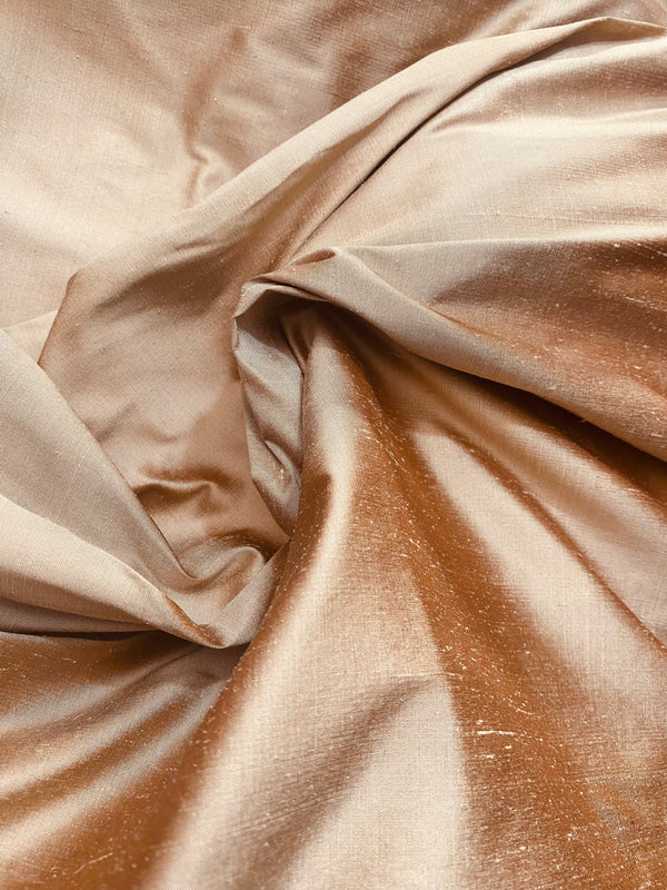 NEW Duchess Mable 100% Silk Dupioni - Solid Rose Gold Fabric - Fancy Styles Fabric Pierre Frey Lee Jofa Brunschwig & Fils