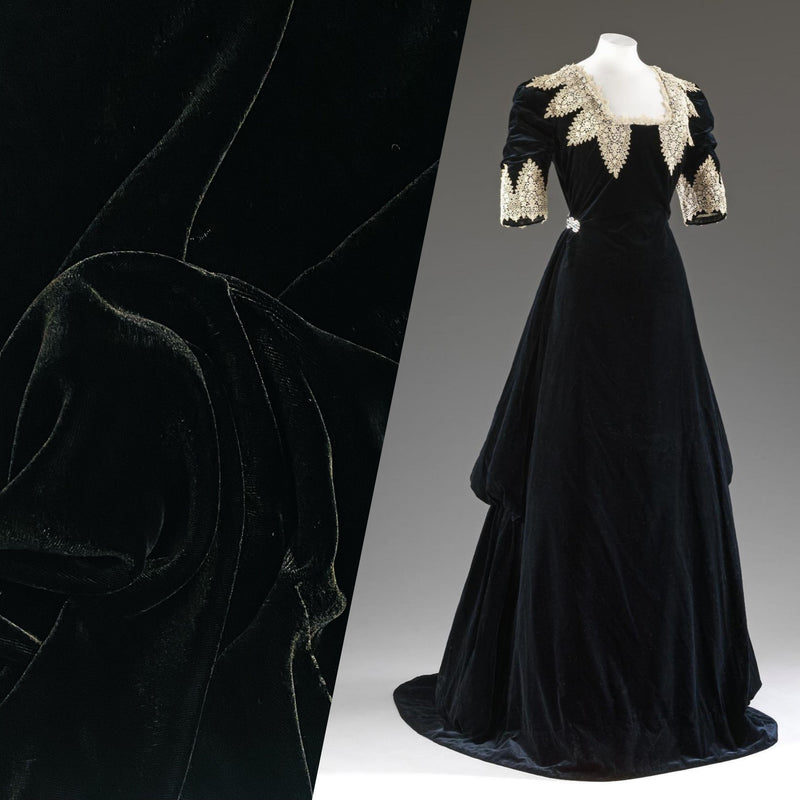 NEW! Queen of The Dark- Black 100% Silk Velvet Fabric