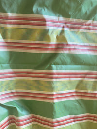 NEW Queen Rosa 100% Silk Taffeta Striped Fabric - Green and Pink - Fancy Styles Fabric Pierre Frey Lee Jofa Brunschwig & Fils