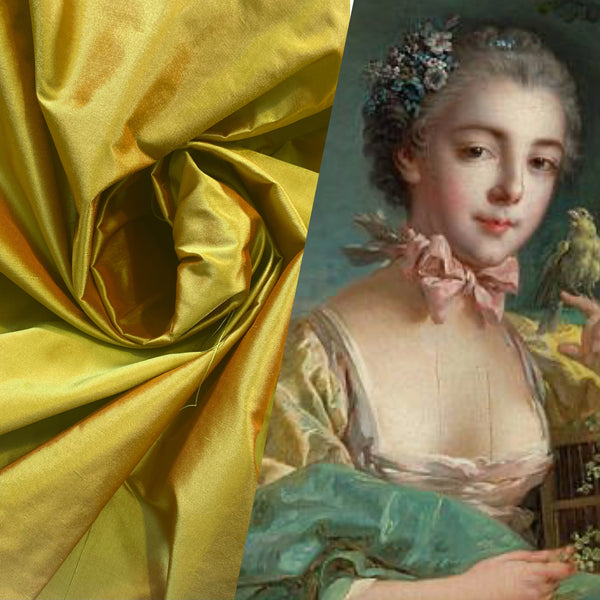 NEW Lady Lisa 100% Silk Taffeta Fabric Solid Yellow Orange Iridescence - Fancy Styles Fabric Pierre Frey Lee Jofa Brunschwig & Fils