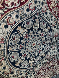 Queen Maria Designer Burnout Italian Velvet Fabric- Red, Navy, & Gold - Upholstery - Fancy Styles Fabric Pierre Frey Lee Jofa Brunschwig & Fils