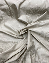 NEW Countess Robin 100% Silk Jacquard Neoclassical Light Gray Damask - Fancy Styles Fabric Pierre Frey Lee Jofa Brunschwig & Fils