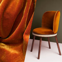 NEW! 27" x 54" Remnant- Prince Hudson- 100% Mohair Upholstery Velvet Fabric - Iridescent Orange - Fancy Styles Fabric Pierre Frey Lee Jofa Brunschwig & Fils