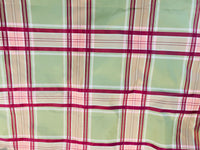 NEW! Duchess Darby 100% Silk Taffeta Plaid Tartan Ribbon Fabric Burgundy, Pink and Green - Fancy Styles Fabric Pierre Frey Lee Jofa Brunschwig & Fils