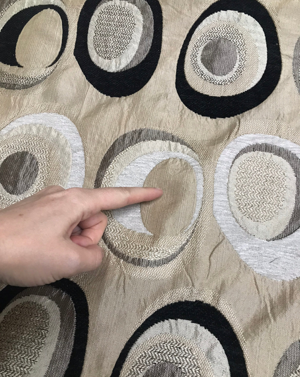 SALE! NEW Designer Burnout Chenille Upholstery Geometric Fabric - Taupe Black Ivory BTY - Fancy Styles Fabric Pierre Frey Lee Jofa Brunschwig & Fils
