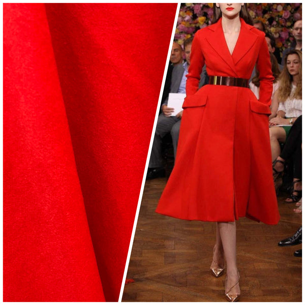 NEW! Designer Cashmere Woven Coat Fabric - Made In Italy- Red- 58” Wide - Fancy Styles Fabric Pierre Frey Lee Jofa Brunschwig & Fils