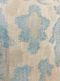 NEW COLOR! Duke Drake Novelty Imported 100% Linen Woven Medallion Fabric Blue and White - Fancy Styles Fabric Pierre Frey Lee Jofa Brunschwig & Fils