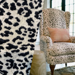 NEW Duchess Logan Snow Leopard Novelty Upholstery Velvet White and Black