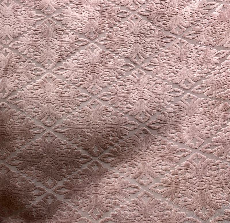 NEW! DEAL! Duchess Dorrington Damask Upholstery Chenille Velvet Fabric In Blush Pink - Fancy Styles Fabric Pierre Frey Lee Jofa Brunschwig & Fils