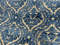 NEW! Sir Sanders Novelty Burnout Medallion Chenille Velvet Fabric - Blue- Upholstery - Fancy Styles Fabric Pierre Frey Lee Jofa Brunschwig & Fils
