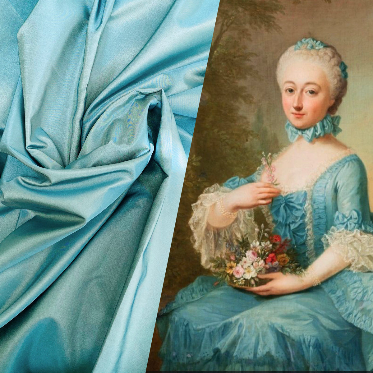 NEW Queen of the Sea “Faux Silk” Taffeta Fabric - Island Sea Blue - Fancy Styles Fabric Pierre Frey Lee Jofa Brunschwig & Fils