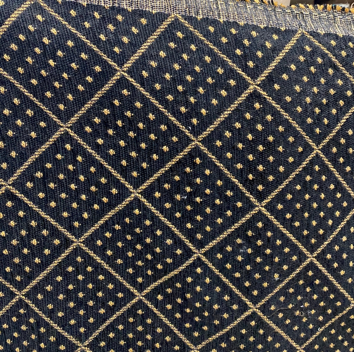 NEW! Lord Lucas Designer Velvet Chenille Upholstery Fabric - Black Gold BTY - Fancy Styles Fabric Pierre Frey Lee Jofa Brunschwig & Fils