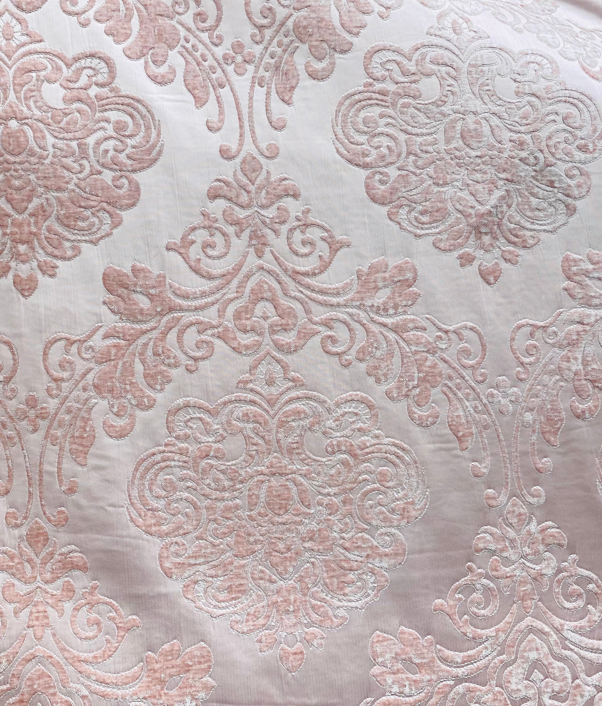 NEW King Julius Designer Brocade Satin Burnout Chenille Velvet Fabric - Light Pink - Fancy Styles Fabric Pierre Frey Lee Jofa Brunschwig & Fils