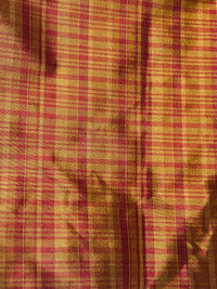 NEW Lady Riley Designer 100% Silk Taffeta Plaid Tartan Fabric -Raspberry and Orange SB_6_41 - Fancy Styles Fabric Pierre Frey Lee Jofa Brunschwig & Fils