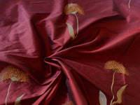 NEW Queen Forella Embroidered 100% Silk Dupioni Fabric in Red SB_3_26 - Fancy Styles Fabric Pierre Frey Lee Jofa Brunschwig & Fils