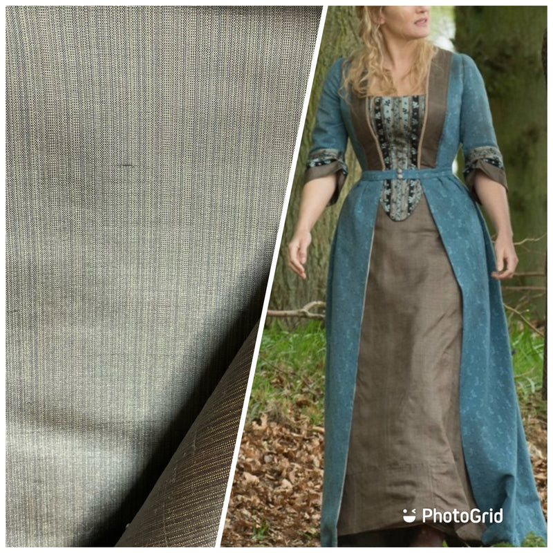 NEW! Lady Bridgette 100% Silk Dupioni Grey Pinstripe Stripe Fabric -SB_1_32