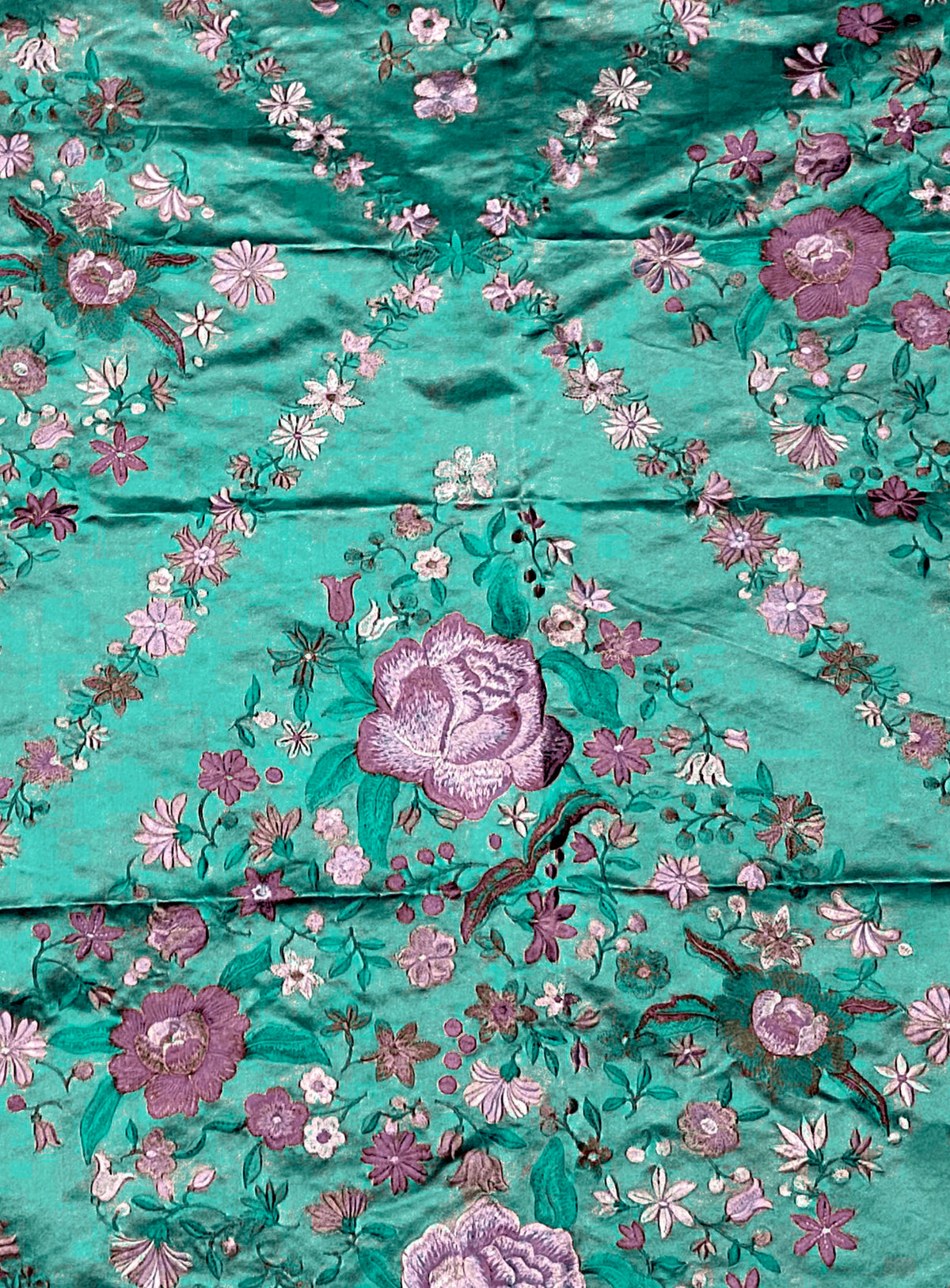 NEW! Custom-Order King Louis XIV Novelty 100% Silk Jacquard Embroidered Floral Upholstery Fabric - Teal - Fancy Styles Fabric Pierre Frey Lee Jofa Brunschwig & Fils