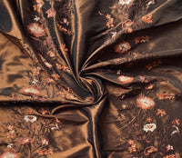 NEW! Duchess Aurora Brown Iridescence Faux Silk Embroidered Fabric - Fancy Styles Fabric Pierre Frey Lee Jofa Brunschwig & Fils