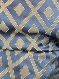 NEW Sir Brandon Satin Burnout Diamond Drapery Upholstery Fabric - Sky Blue - Fancy Styles Fabric Pierre Frey Lee Jofa Brunschwig & Fils