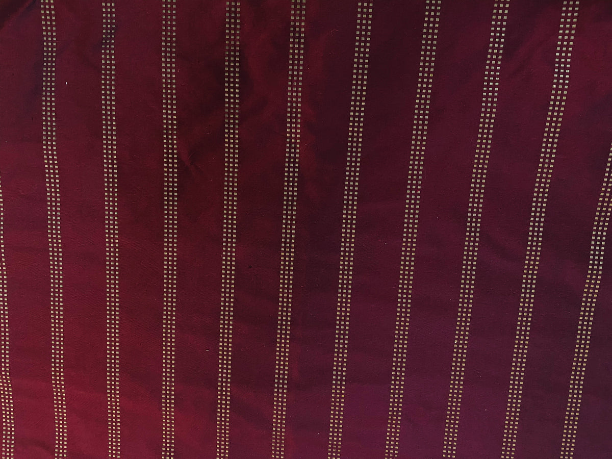 NEW Lady Amalie Designer 100% Silk Taffeta Fabric with Red and Gold Dot Stripes - Fancy Styles Fabric Pierre Frey Lee Jofa Brunschwig & Fils
