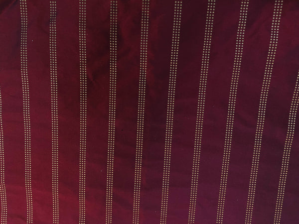 NEW Lady Amalie Designer 100% Silk Taffeta Fabric with Red and Gold Dot Stripes - Fancy Styles Fabric Pierre Frey Lee Jofa Brunschwig & Fils