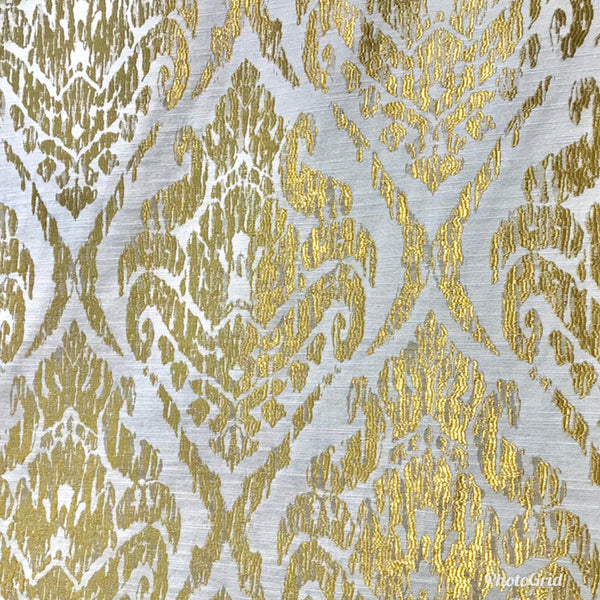 NEW Damask Pattern Gold Motif Decorating Drapery Fabric - Fancy Styles Fabric Pierre Frey Lee Jofa Brunschwig & Fils