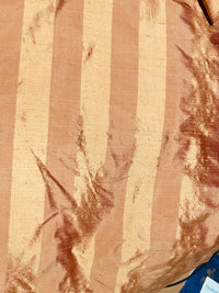 NEW Prince Ezekiel 100% Silk Dupioni Stripe Fabric - Faded Red and Gold - Fancy Styles Fabric Pierre Frey Lee Jofa Brunschwig & Fils
