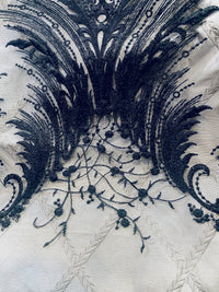 NEW Lady Keala French Novelty Lace Mesh Fabric- Black - Fancy Styles Fabric Pierre Frey Lee Jofa Brunschwig & Fils