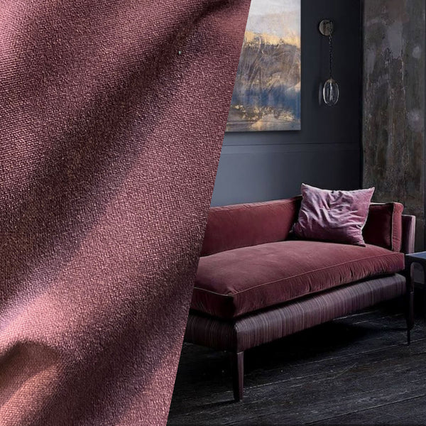 NEW! Prince Burgess - Designer Soft Heavyweight Upholstery Cotton Velvet Fabric - Purple Raisin - Fancy Styles Fabric Pierre Frey Lee Jofa Brunschwig & Fils