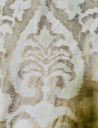 NEW! Duke Drake Novelty Imported 100% Linen Woven Damask Fabric Gold and White - Fancy Styles Fabric Pierre Frey Lee Jofa Brunschwig & Fils