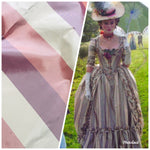 NEW Lady Aubrey Designer 100% Silk Taffeta Ecru, Purple, & Mauve Stripes - Fancy Styles Fabric Pierre Frey Lee Jofa Brunschwig & Fils