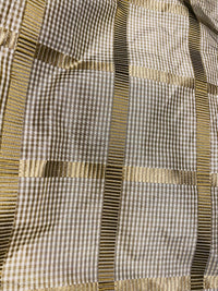 NEW Miss Jaqueline Designer 100% Silk Taffeta Gingham Ribbon Square Stripes Fabric - Old Gold SB_6_29 - Fancy Styles Fabric Pierre Frey Lee Jofa Brunschwig & Fils