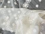 NEW Lady Shiela Novelty Bridal Couture 100% Silk Crinkle Chiffon Embroidered Lace Fabric