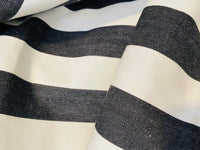 NEW Lady Jacqueline Faded Black Waterproof Decorating Fabric - 3” Black And White Stripes - Upholstery 55” Wide - Fancy Styles Fabric Pierre Frey Lee Jofa Brunschwig & Fils