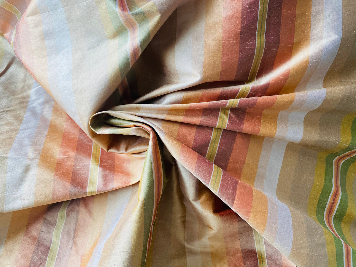 NEW Prince Charming 100% Silk Dupioni Fabric - Sunshine Stripes - Fancy Styles Fabric Pierre Frey Lee Jofa Brunschwig & Fils