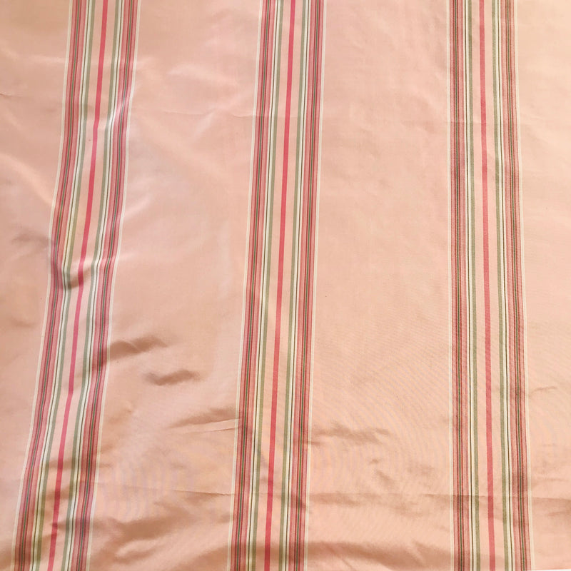 NEW Princess Josephine Designer 100% Silk Taffeta Stripes Fabric - Pink 55” Wide - Fancy Styles Fabric Pierre Frey Lee Jofa Brunschwig & Fils
