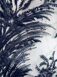 NEW Lady Keala French Novelty Lace Mesh Fabric- Black - Fancy Styles Fabric Pierre Frey Lee Jofa Brunschwig & Fils