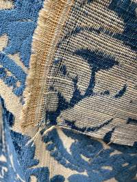 NEW! Sir Sanders Novelty Burnout Medallion Chenille Velvet Fabric - Blue- Upholstery - Fancy Styles Fabric Pierre Frey Lee Jofa Brunschwig & Fils