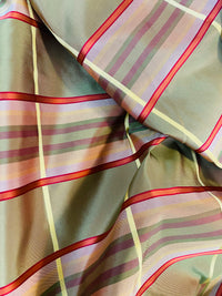NEW! Lady Deborah 100% Silk Taffeta Plaid Tartan Ribbon Fabric- SB_1_19 - Fancy Styles Fabric Pierre Frey Lee Jofa Brunschwig & Fils
