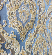 NEW Queen Marianna Novelty Ritz Neoclassical Brocade Satin Fabric - Sky Blue - Fancy Styles Fabric Pierre Frey Lee Jofa Brunschwig & Fils