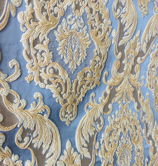 NEW Queen Marianna Novelty Ritz Neoclassical Brocade Satin Fabric - Sky Blue - Fancy Styles Fabric Pierre Frey Lee Jofa Brunschwig & Fils