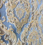 NEW Queen Marianna Novelty Ritz Neoclassical Brocade Satin Fabric - Sky Blue