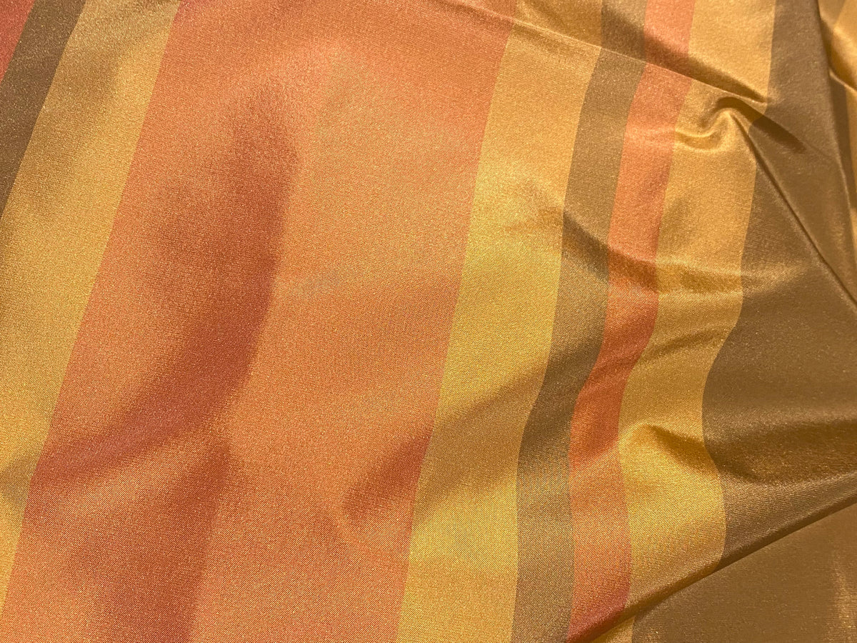 NEW Lady Gratis 100% Silk Taffeta Fabric Gold and Pink Stripes SB_1_29 - Fancy Styles Fabric Pierre Frey Lee Jofa Brunschwig & Fils