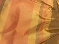 NEW Lady Gratis 100% Silk Taffeta Fabric Gold and Pink Stripes SB_1_29 - Fancy Styles Fabric Pierre Frey Lee Jofa Brunschwig & Fils