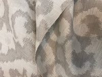 NEW COLOR! Duke Drake Novelty Imported 100% Linen Woven Medallion Fabric Silver and White - Fancy Styles Fabric Pierre Frey Lee Jofa Brunschwig & Fils