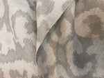 NEW COLOR! Duke Drake Novelty Imported 100% Linen Woven Medallion Fabric Silver and White