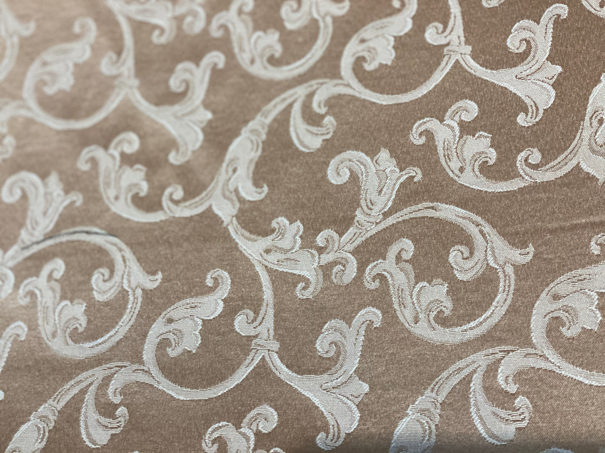 NEW Sir Smith Satin Swirl Leaf Motif Upholstery & Decorating Fabric- Gold - Fancy Styles Fabric Pierre Frey Lee Jofa Brunschwig & Fils