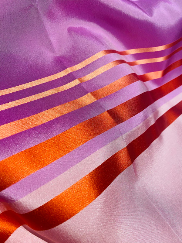 NEW! Lady Clementine 100% Silk Taffeta Ribbon Stripe Fabric - Pink, Red, Lavender SB_1_6 - Fancy Styles Fabric Pierre Frey Lee Jofa Brunschwig & Fils